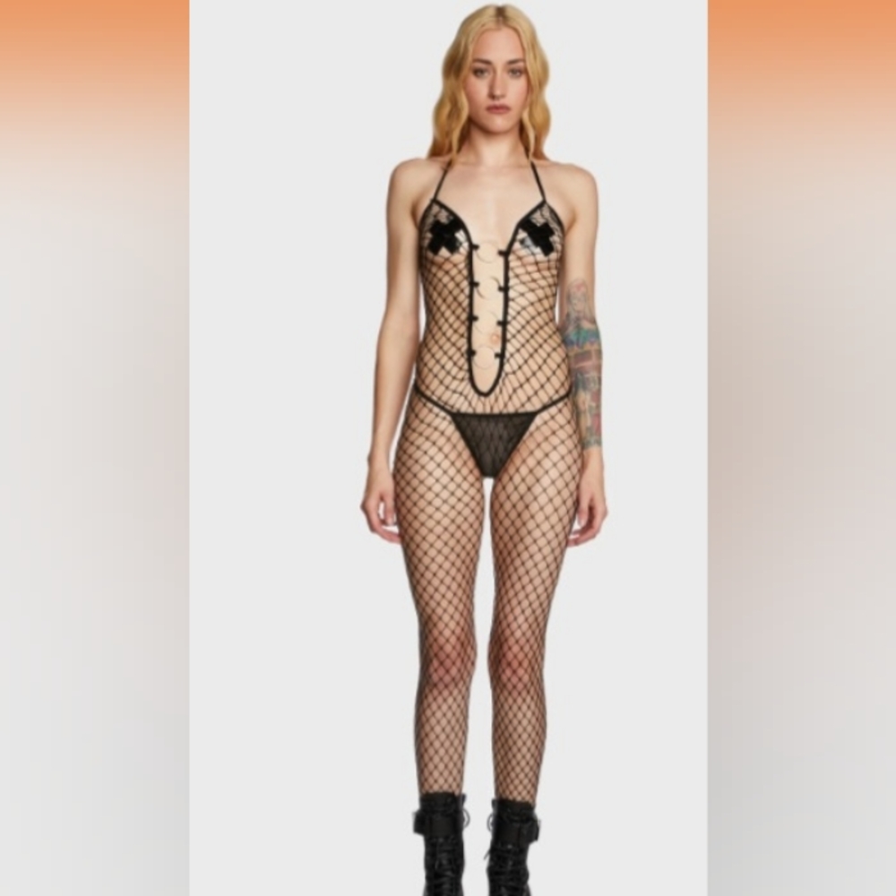 O Ring Fishnet Bodystocking - Picture 3 of 3